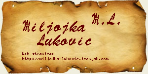 Miljojka Luković vizit kartica